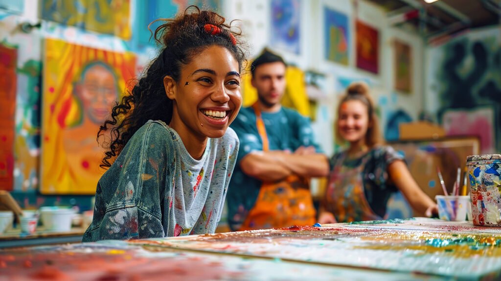 an artist collective hosting workshops for people with disabilit